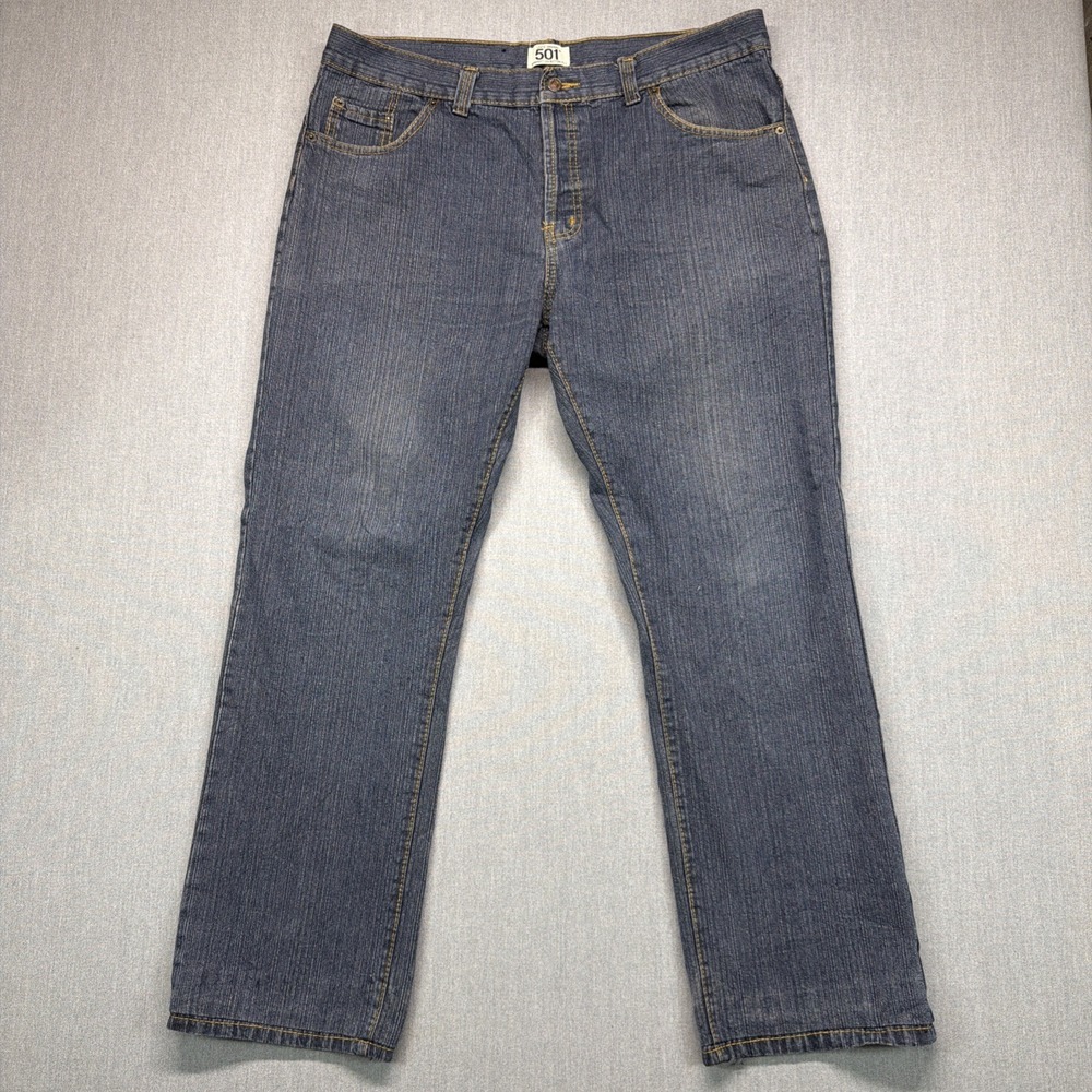Levis 501 Jeans Mens Sz 38x30 Blue Dark‎ Wash Straight Leg Button Fly Denim